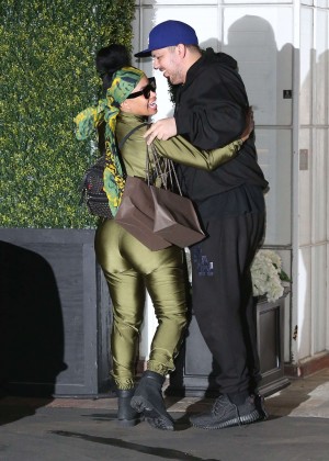 Blac Chyna in Green Bodysuit out in Hollywood