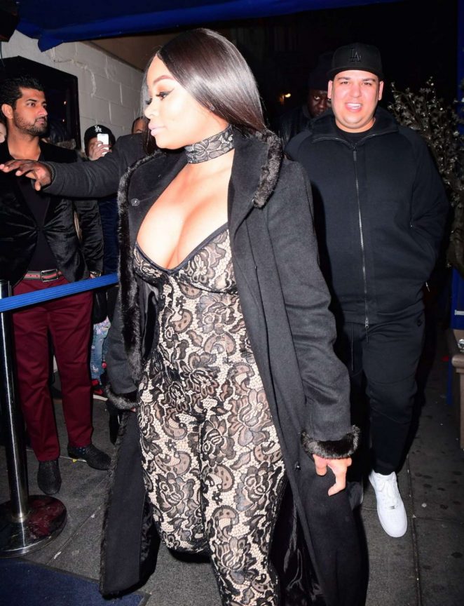 Blac Chyna in Tight Jumpsuit Night Out in New York