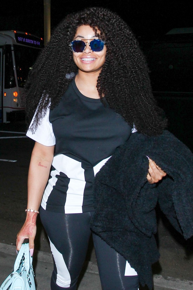 Blac Chyna in Tights at LAX Airport in Los Angeles