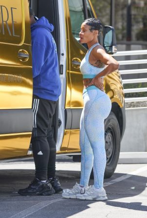 Blac Chyna - With her boyfriend Derrick Milano seen at Lashed Cosmetics in Calabasas