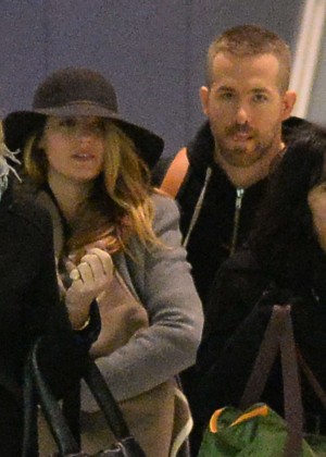 Blake Lively and Ryan Reynolds at JFK airport in NYC