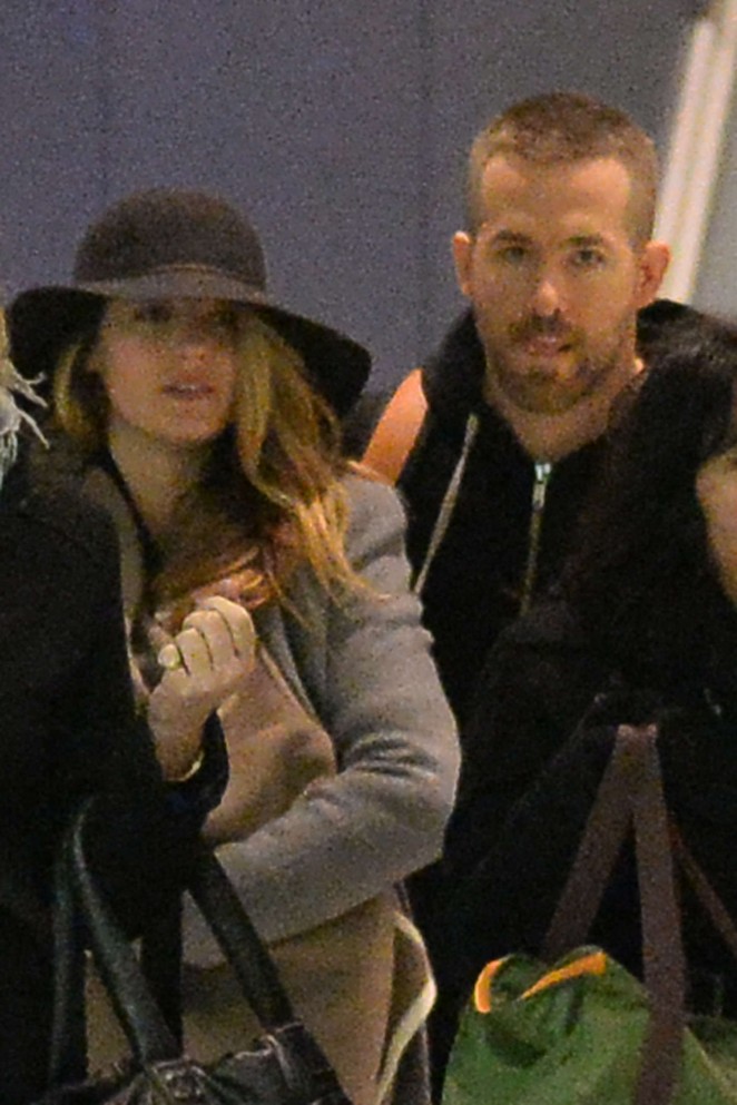 Blake Lively and Ryan Reynolds at JFK airport in NYC