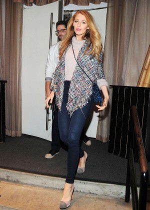 Blake Lively in Tight Jeans at Sushi Restaurant in Brooklyn