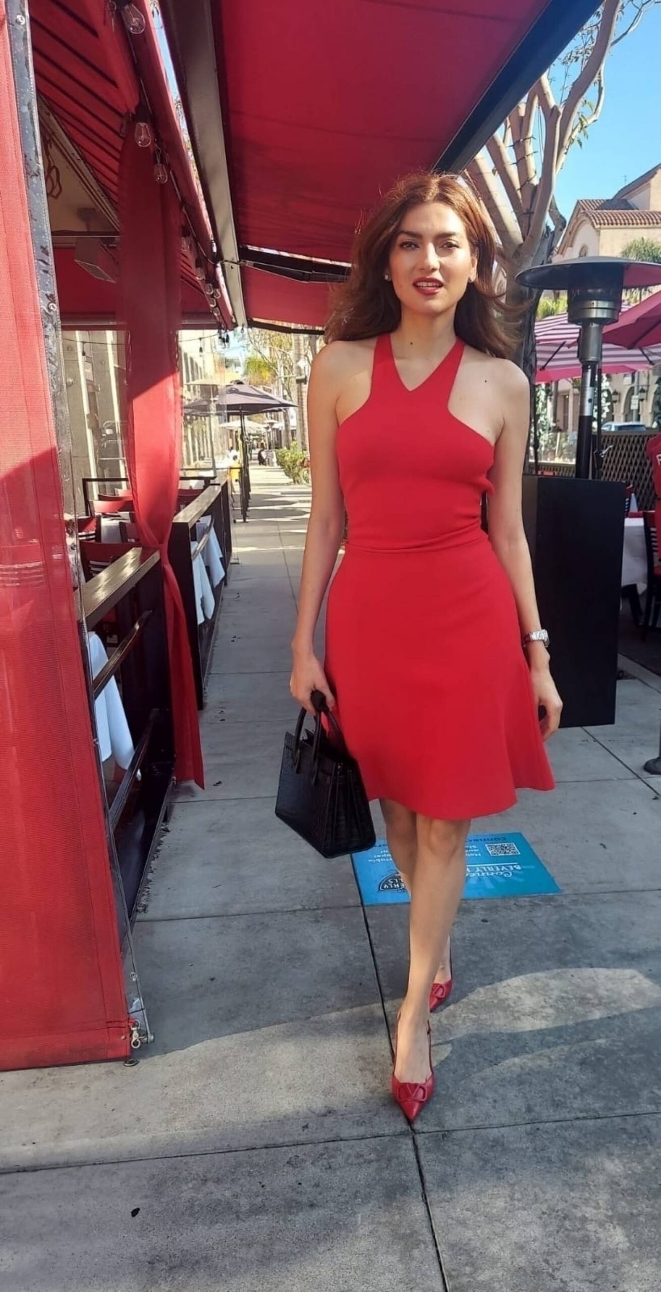 Blanca Blanco - Hits up Beverly Hills wearing a red dress