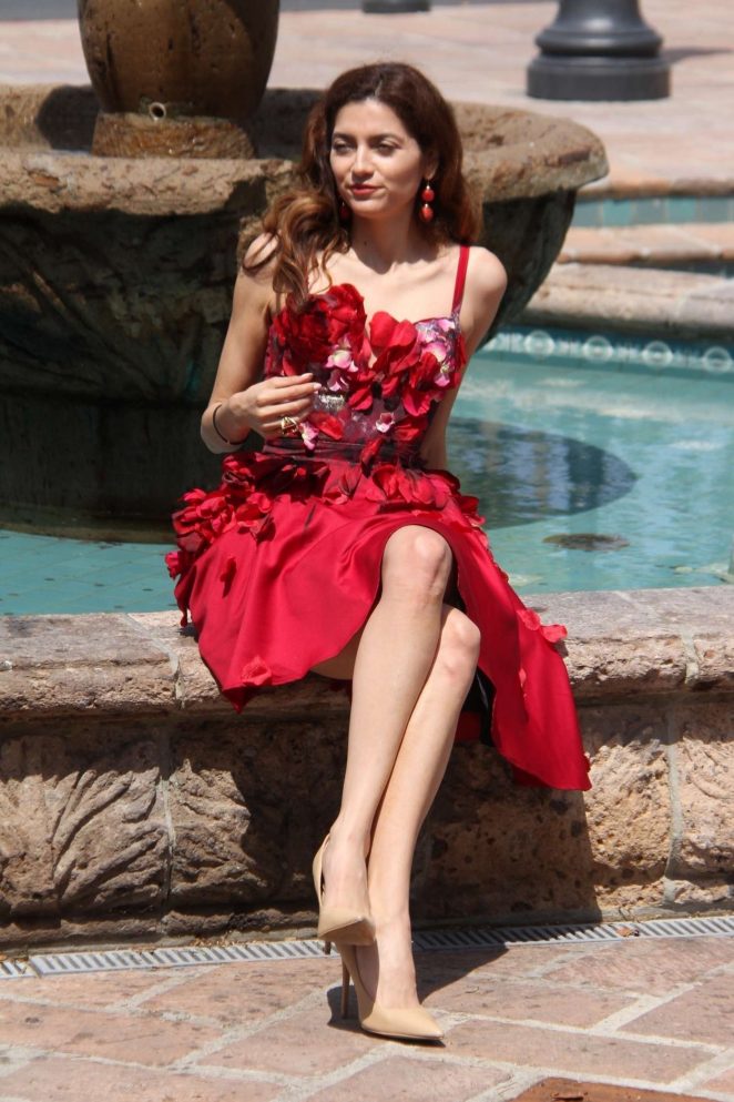 Blanca Blanco in Red Dress - Out in Malibu