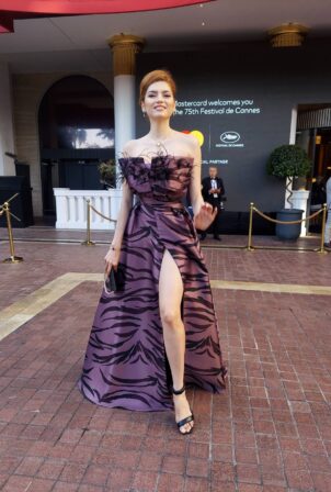 Blanca Blanco - Posing in a glamorous purple dress at Cannes Film Festival