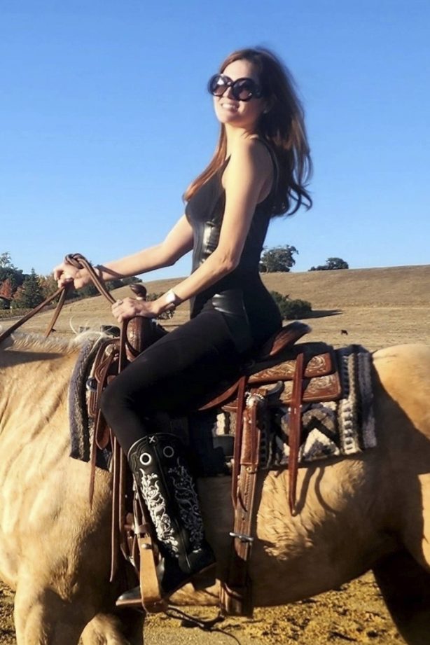 Blanca Blanco - Seen riding a horse in Santa Barbara