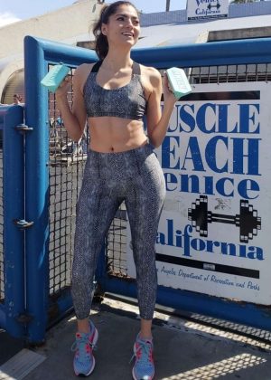 Blanca Blanco - Workout at Muscle Beach in Venice
