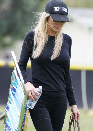 Brandi Glanville - Watches son Jake's soccer game in Los Angeles