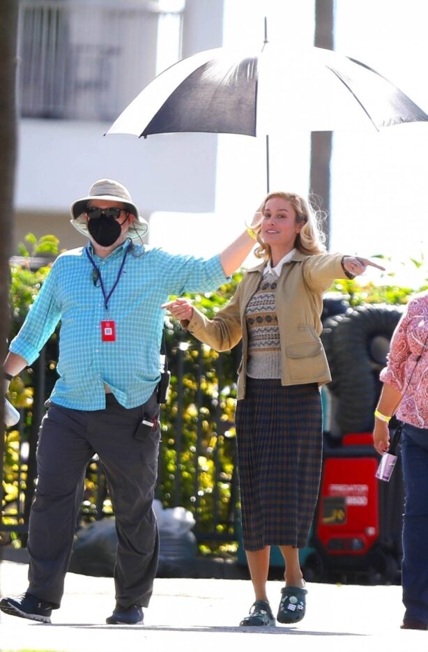 Brie Larson - Filming new show ‘Lessons in Chemistry’ in Los Angeles