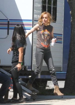 Brie Larson - On the set of 'Captain Marvel' in LA