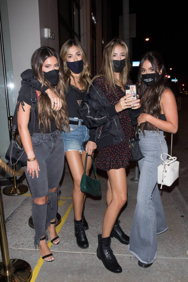 Brielle and Ariana Biermann with the Stallone Sisters - heading to Catch in West Hollywood