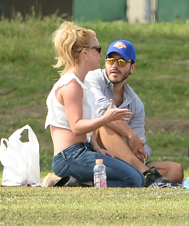Britney Spears with boyfriend Charlie Ebersol at her son soccer game in LA