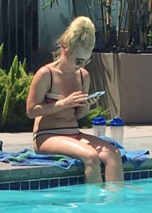 Britney Spears in Bikini at a pool in Los Angeles