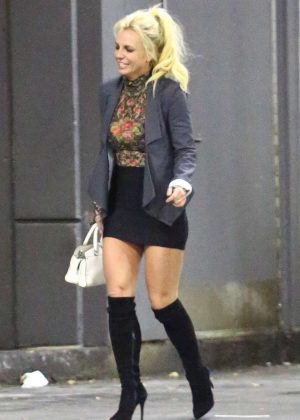 Britney Spears in Short Skirt out in Canoga Park
