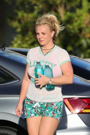 Britney Spears in Shorts - Leaving a yoga class in Los Angeles