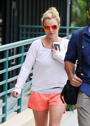 Britney Spears in Orange Shorts out in LA