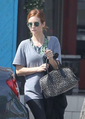 Brittany Snow - Leaves Pilates Class in Los Angeles