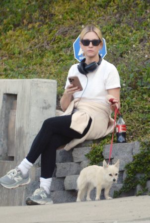 Brittany Snow - Out for a dog walk in Los Angeles