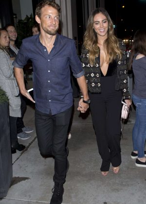 Brittny Ward and Jensen Button - Leaving Catch Restaurant in West Hollywood