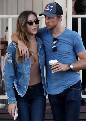 Brittny Ward and Jenson Button at Le Pain Quotidien in West Hollywood