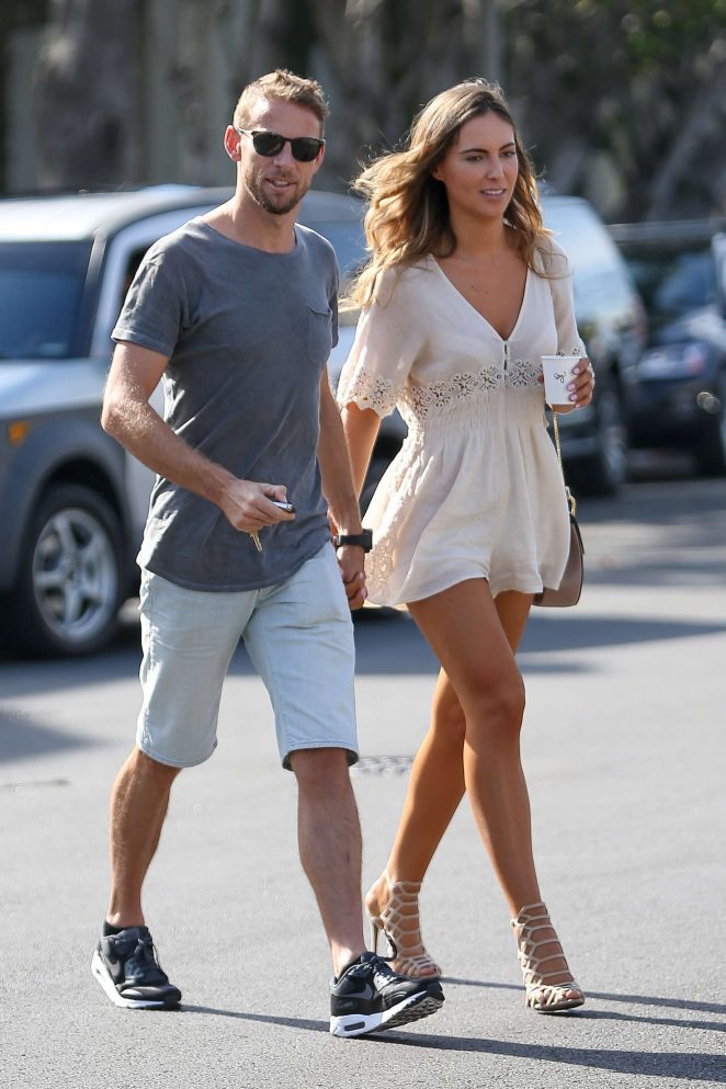 Brittny Ward with boyfriend at Alfred Coffee in Los Angeles