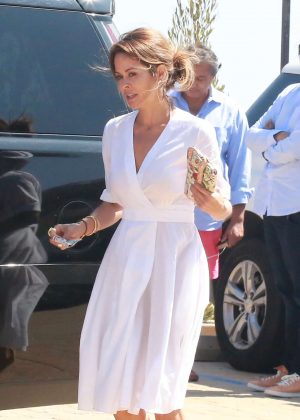 Brooke Burke in White Dress out in Malibu