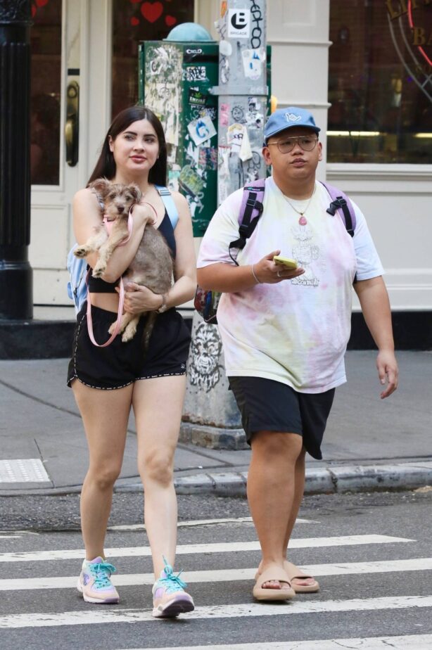 Brooke Reyna - With Jacob Batalon walk their dog around Manhattan’s Soho area