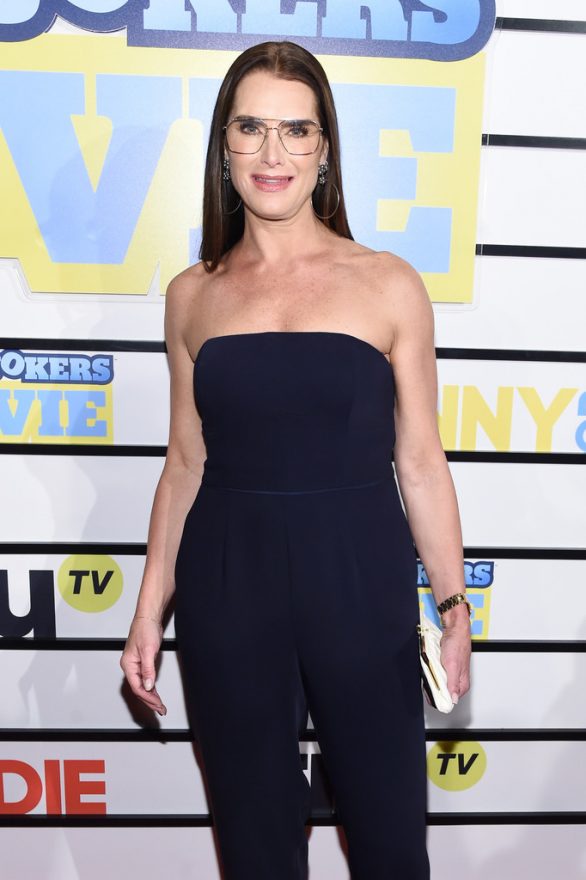 Brooke Shields - In Black Strapless Jumpsuit at 'Impractical Jokers: The Movie' New York