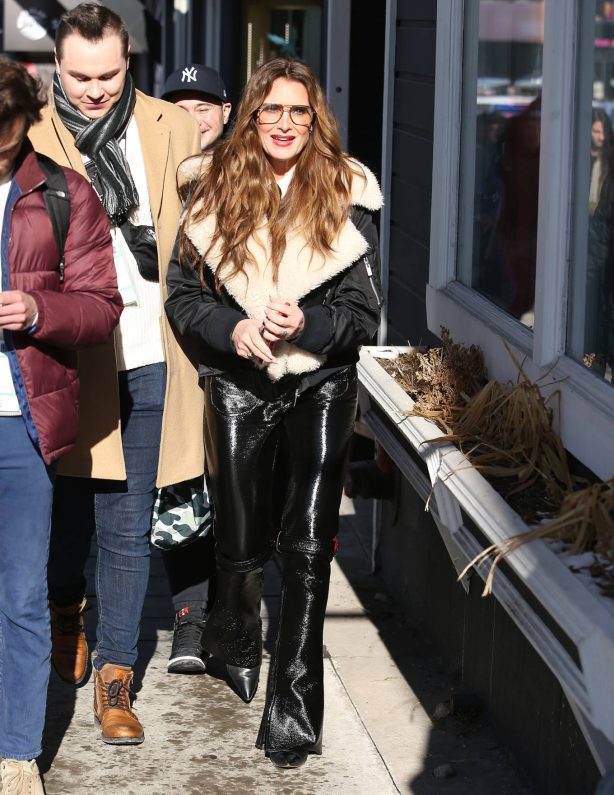 Brooke Shields - In leather while out at Sundance Film Festival in Park City