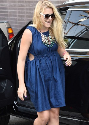 Busy Philipps in Blue Mini Dress Out in Beverly Hills