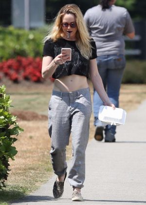 Caity Lotz on the set of 'Legends of Tomorrow' in Vancouver