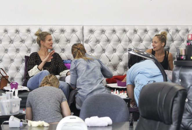 Cameron Diaz and Nicole Richie at a Nail Salon in Beverly Hills