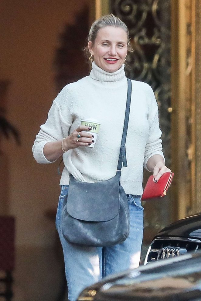 Cameron Diaz in Jeans at the Montage Hotel in Beverly Hills