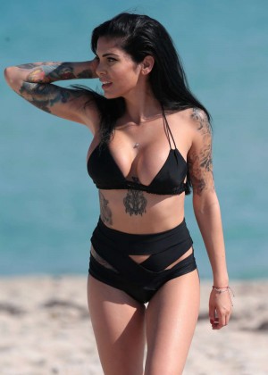 Cami Li - Wearing Bikini on Miami Beach. 
