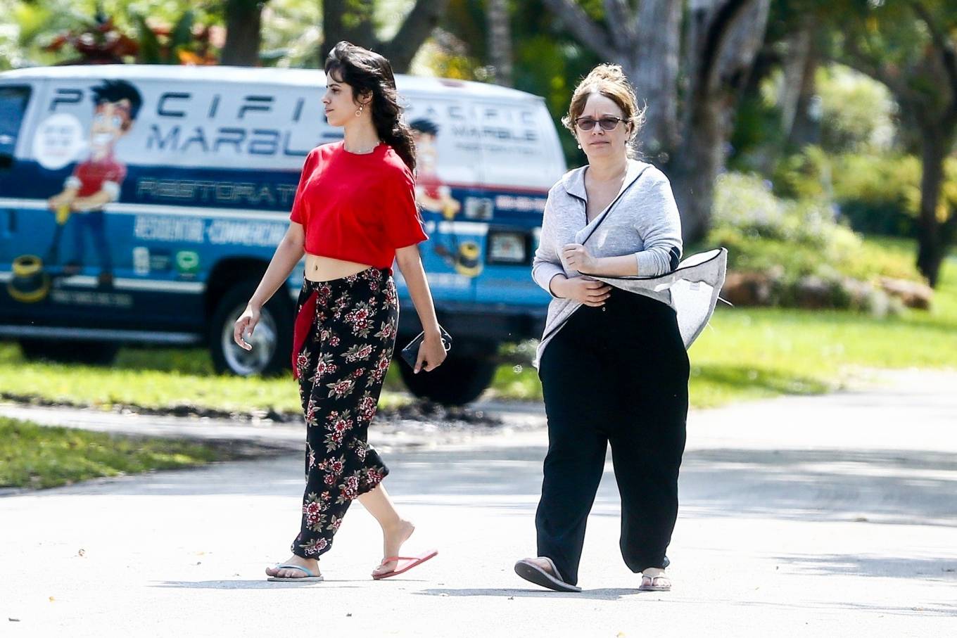 Camila Cabello and her mom Sinuhe Estrabao â€“ Seen during a morning stroll in Florida