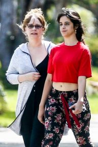 Camila Cabello and her mom Sinuhe Estrabao - Seen during a morning stroll in Florida
