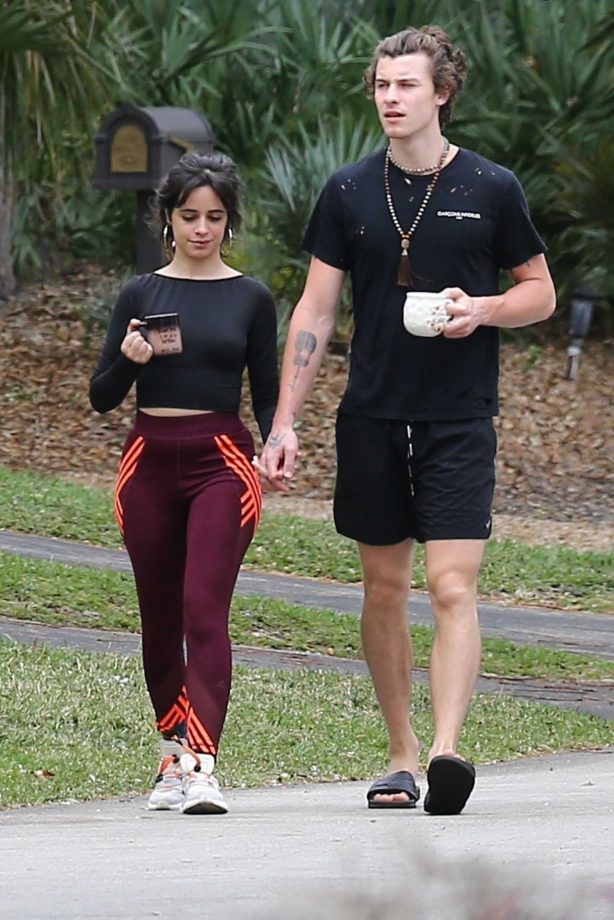 Camila Cabello and Shawn Mendes - On a morning walk in Miami