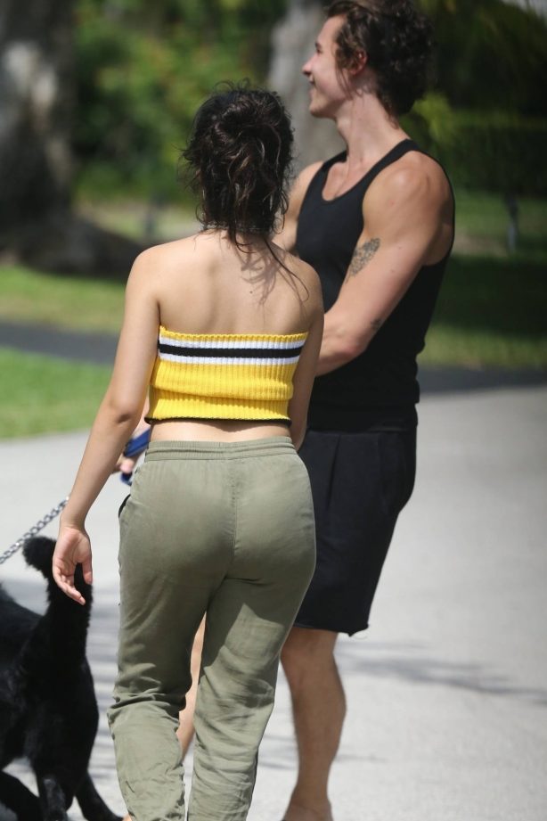 Camila Cabello and Shawn Mendes - Walking her dog Thunder in Miami
