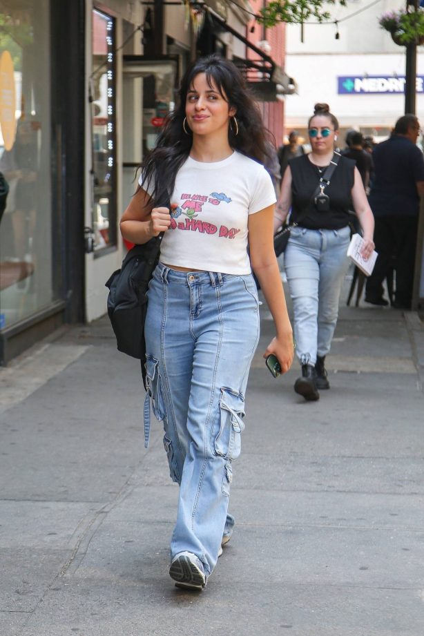 Camila Cabello - In a baggy blue jeans out in New York