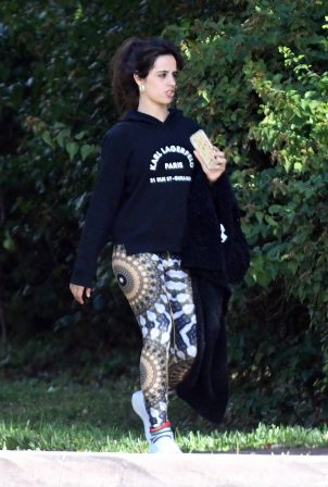 Camila Cabello - Wearing patterned leggins in Miami