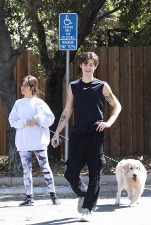 Camila Cabello - With Shawn Mendes and their pup out in Los Angeles