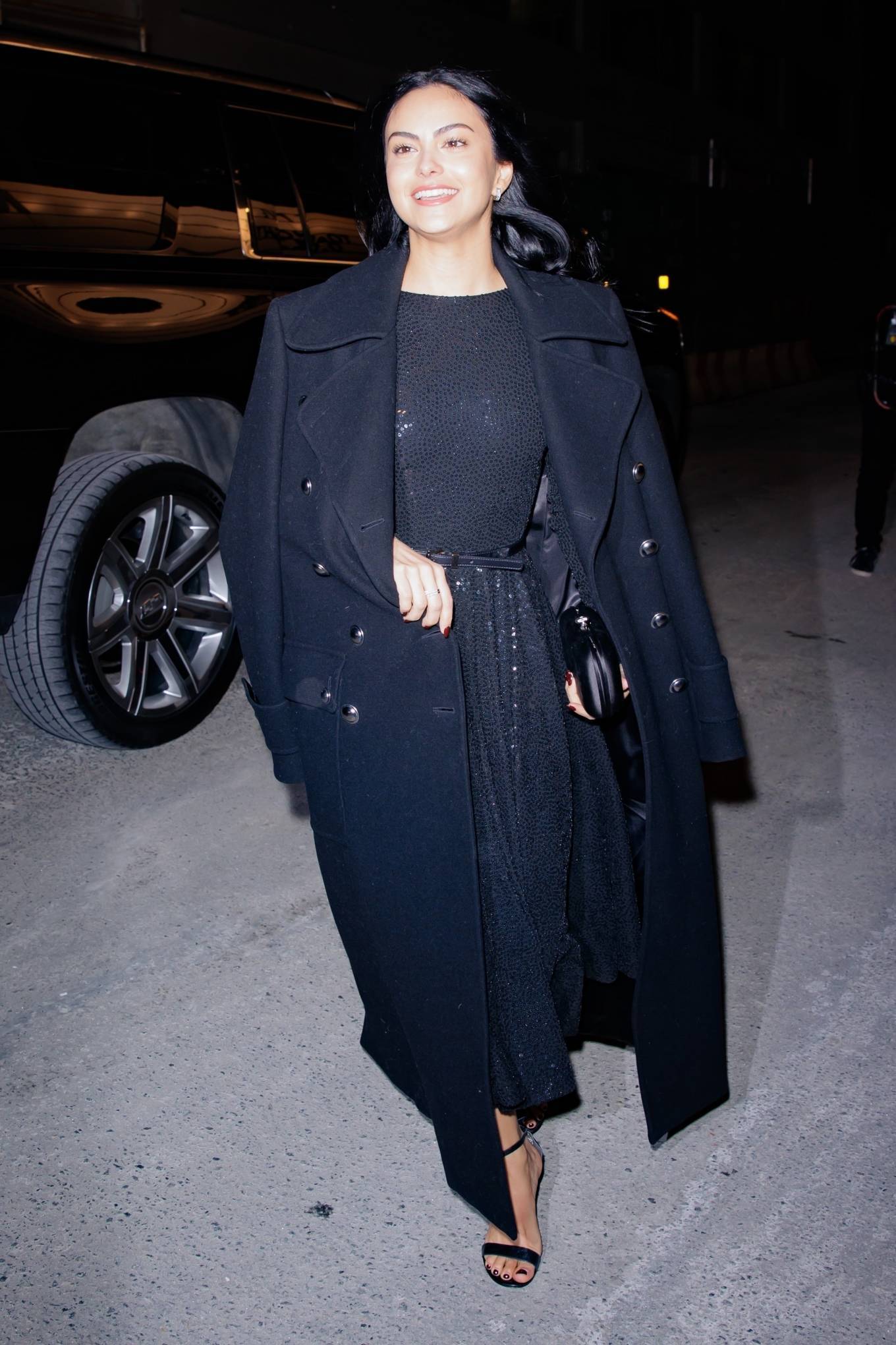 Camila Mendes 2022 : Camila Mendes – In all black arrives to the Michael Kors fashion show during NYFW-01