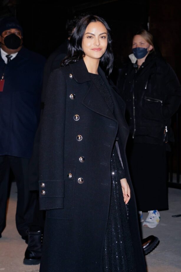 Camila Mendes - In all black arrives to the Michael Kors fashion show during NYFW