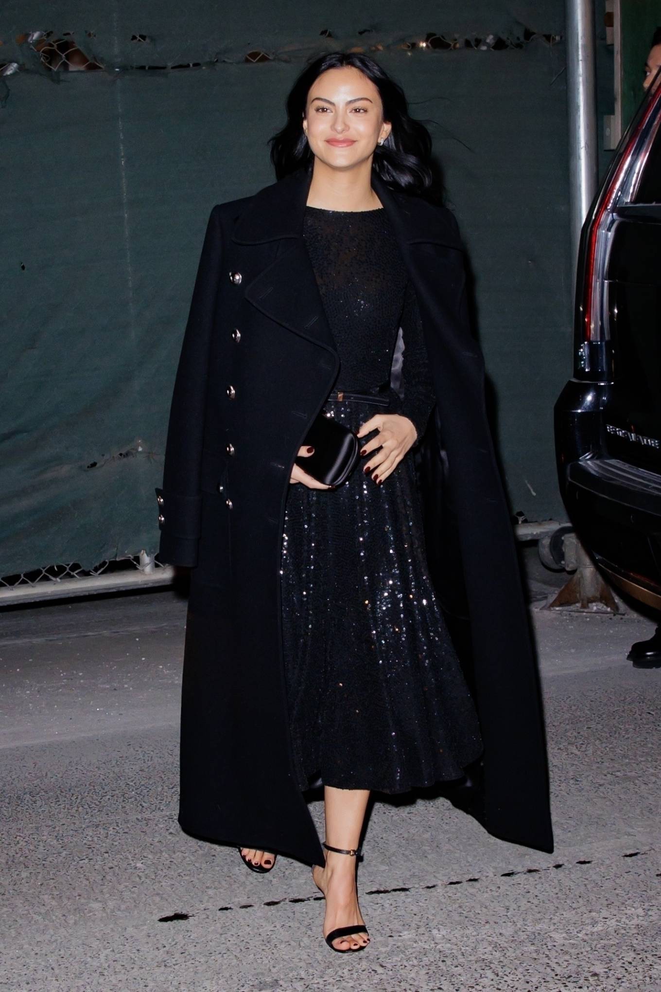 Camila Mendes 2022 : Camila Mendes – In all black arrives to the Michael Kors fashion show during NYFW-08