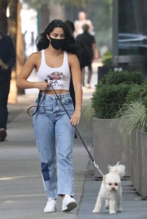 Camila Mendes - Out to Walk Her dog Truffle in Vancouver