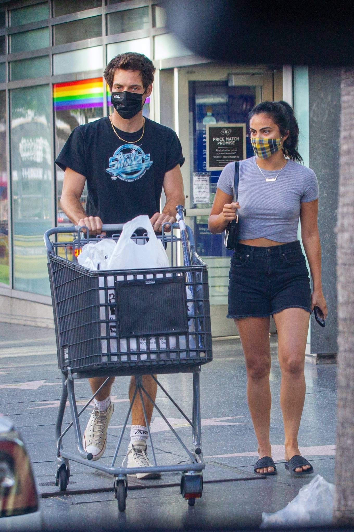 Camila Mendes with her boyfriend - Shopping at Bed Bath and Beyond in ...
