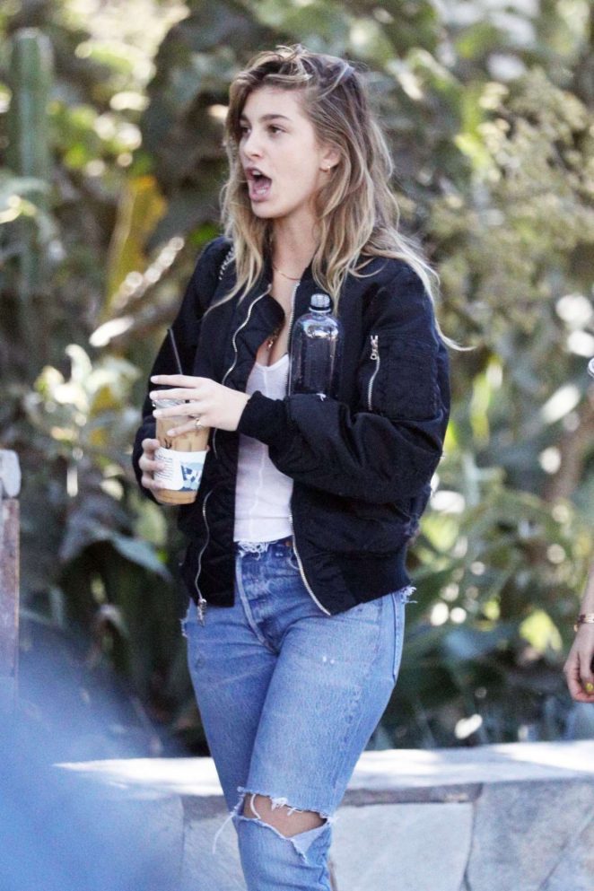 Camila Morrone in Jeans at a Park in Los Angeles