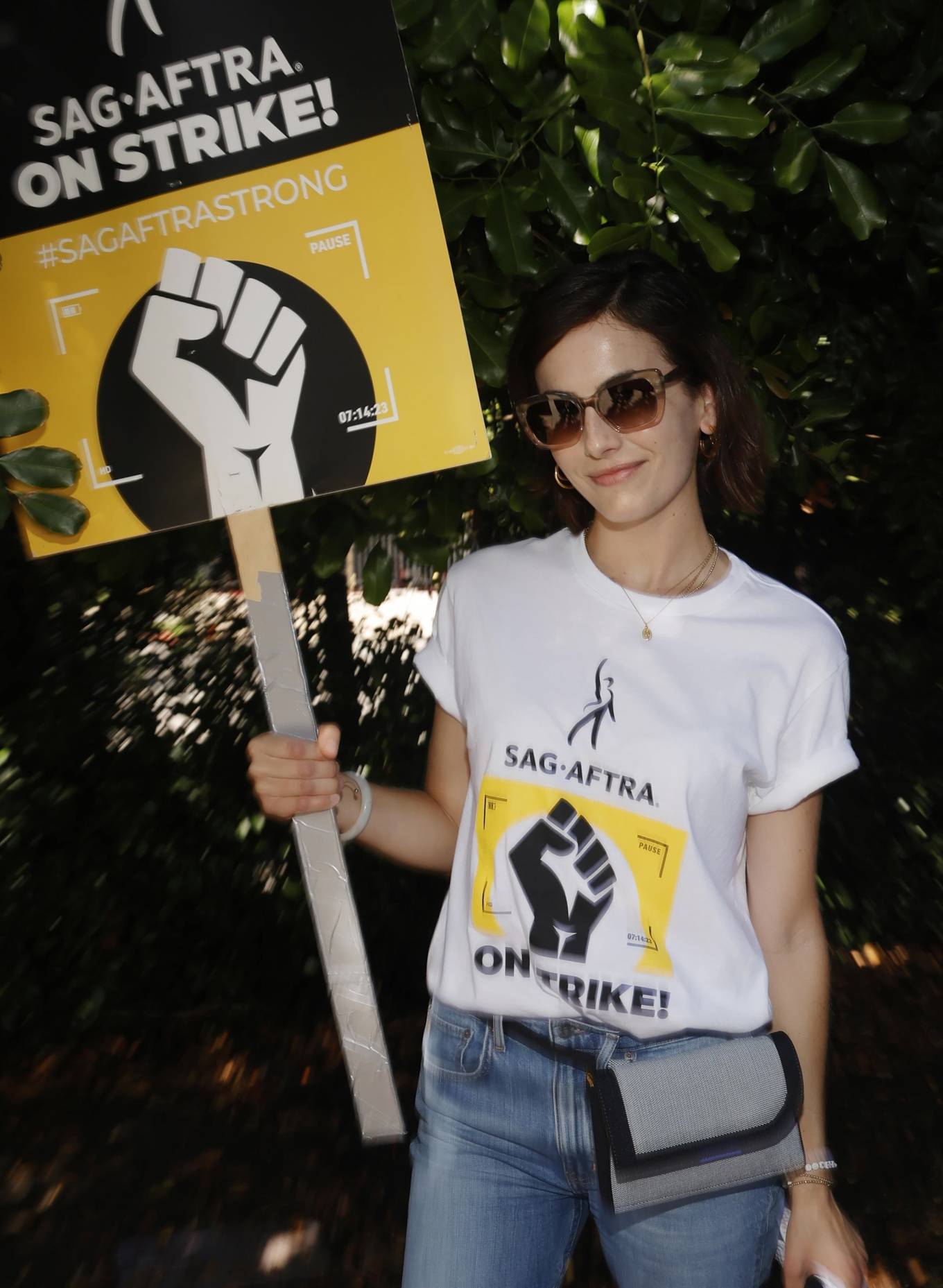 Camilla Belle - Pictured at the SAG-AFTRA and WGA Strike in Burbank