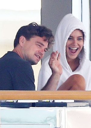 Camilla Morrone and Leonardo DiCaprio on board Mega Yacht in Antibes